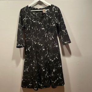 Taylor Size 8 A Line Black & White Dress